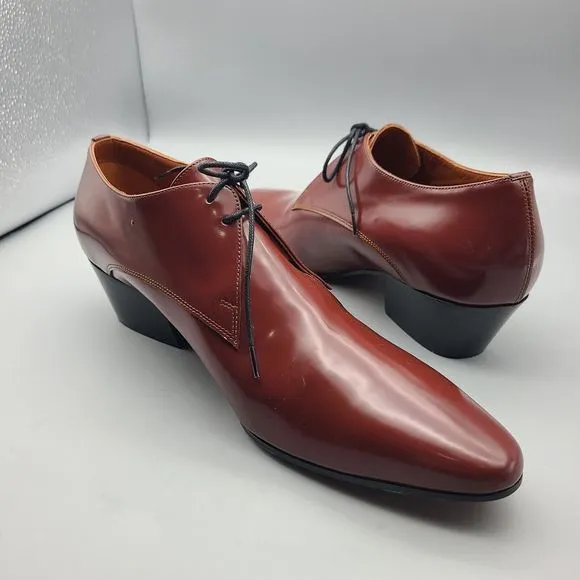 Missoni Womens Oxford Shoes Brown patent leather lace Heel 8.5 39 Unworn