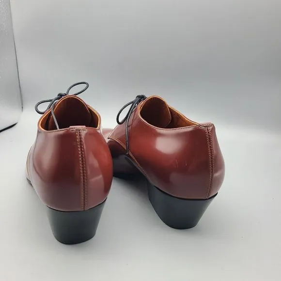 Missoni Womens Oxford Shoes Brown patent leather lace Heel 8.5 39 Unworn