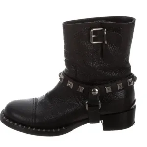 Miu Miu Moto Boots - Black Leather - 39
