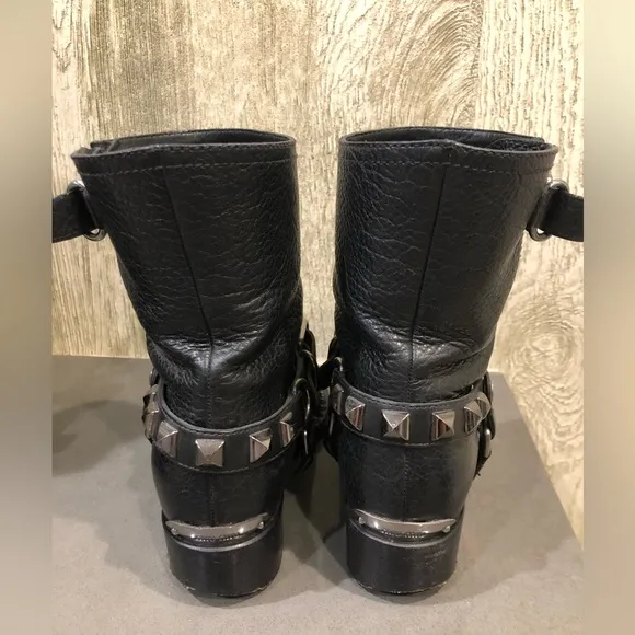 Miu Miu Moto Boots - Black Leather - 39
