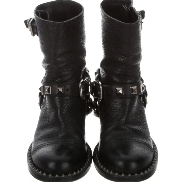 Miu Miu Moto Boots - Black Leather - 39