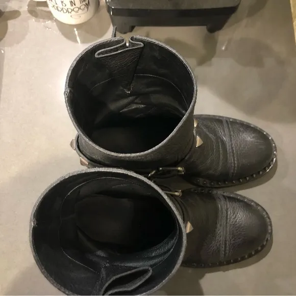 Miu Miu Moto Boots - Black Leather - 39