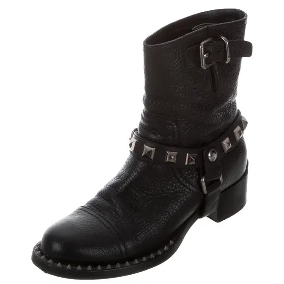 Miu Miu Moto Boots - Black Leather - 39