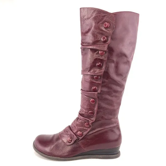 Miz Mooz Bloom Red Leather Tall Boots 8