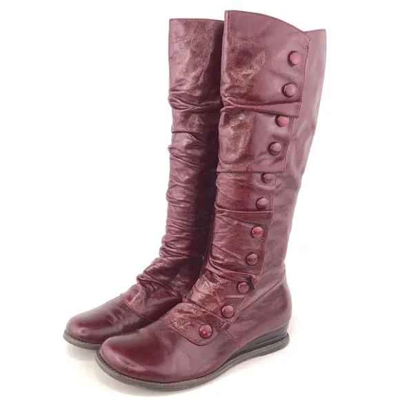 Miz Mooz Bloom Red Leather Tall Boots 8