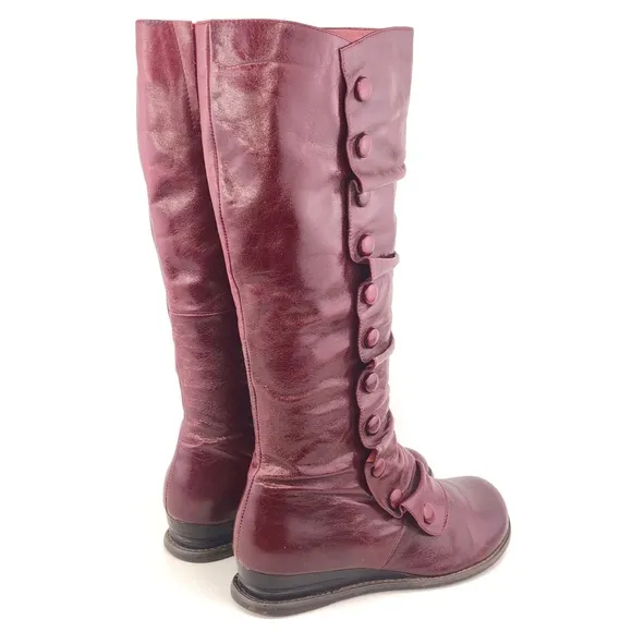 Miz Mooz Bloom Red Leather Tall Boots 8