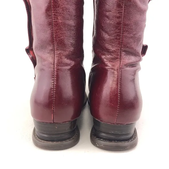 Miz Mooz Bloom Red Leather Tall Boots 8