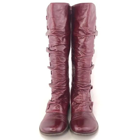 Miz Mooz Bloom Red Leather Tall Boots 8