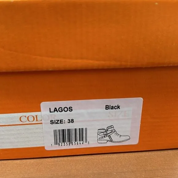 Miz Mooz Lagos Leather Buckled Ankle Boots Size 38
