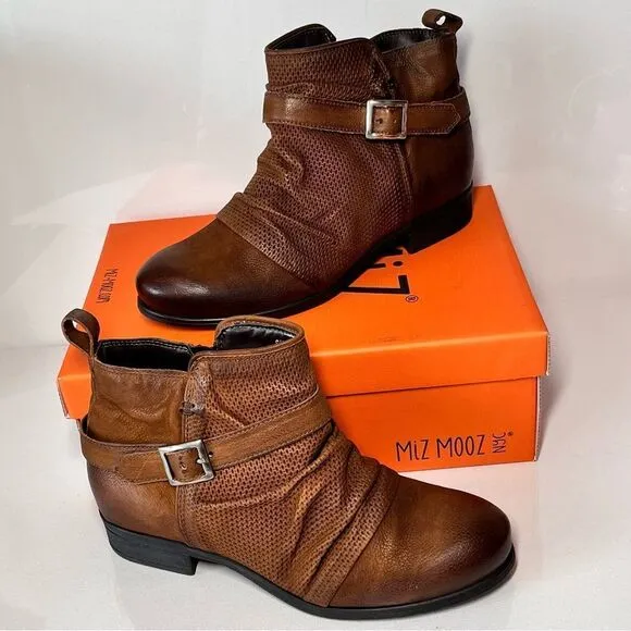 Miz Mooz Suzy Wide Width Leather Ankle Boots