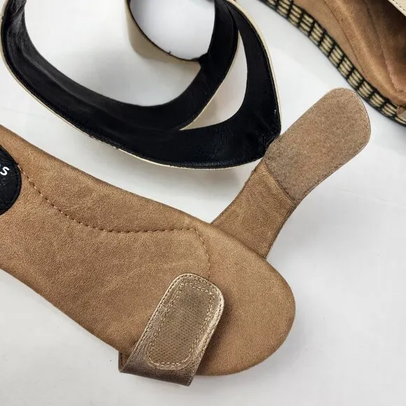 Modzori Olivia 4 Reversibles 4-Way Wedge Sandals 8 Cream Black Vegan Leather