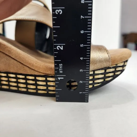 Modzori Olivia 4 Reversibles 4-Way Wedge Sandals 8 Cream Black Vegan Leather