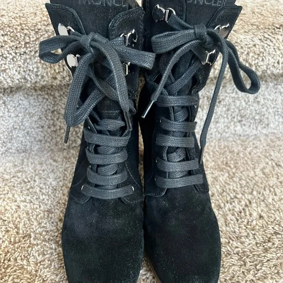 Moncler Women's Black Lace-Up Boots