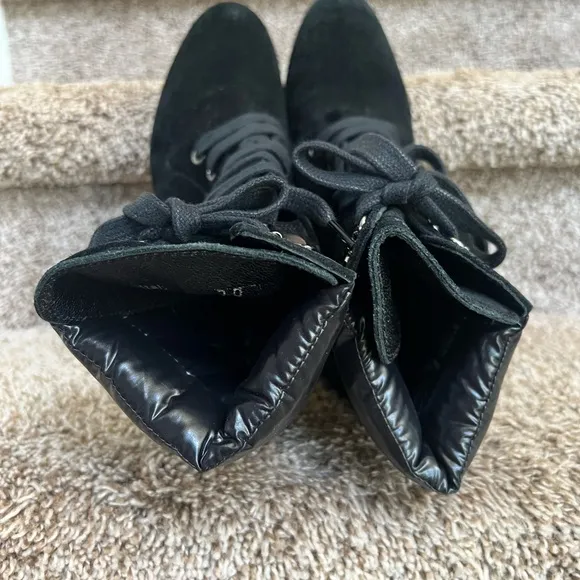 Moncler Women's Black Lace-Up Boots
