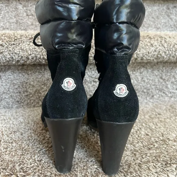 Moncler Women's Black Lace-Up Boots