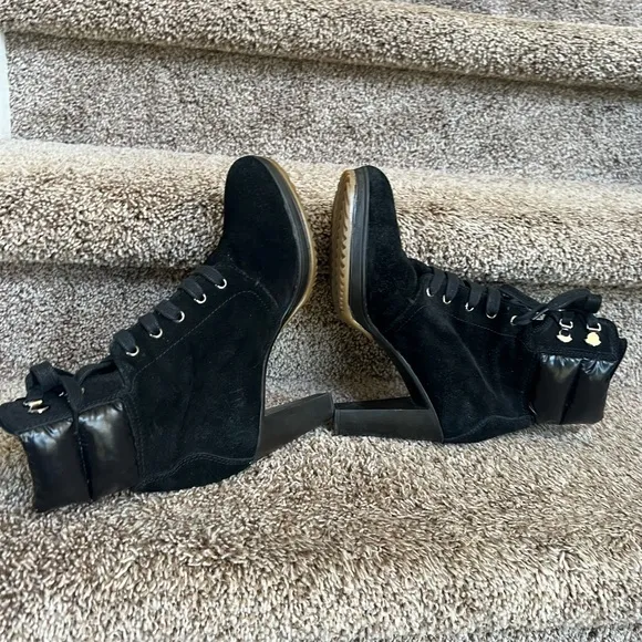 Moncler Women's Black Lace-Up Boots
