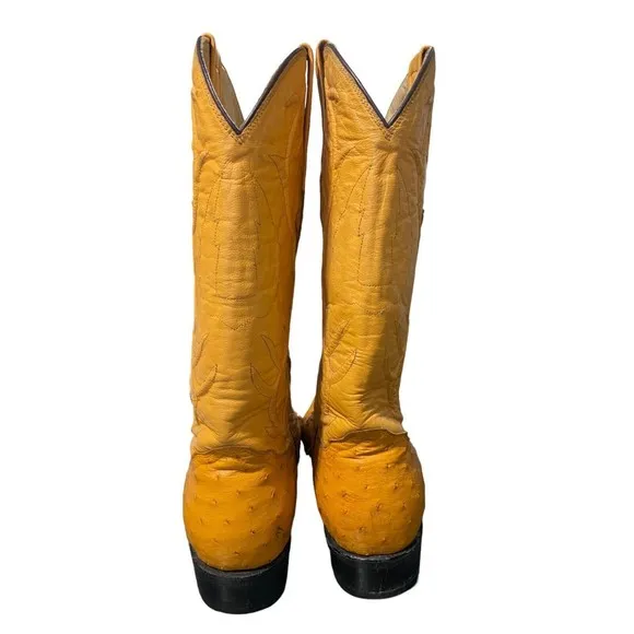 Montenegro Mens Limited Edition Ostrich Leather Western Boots US Size 8.5