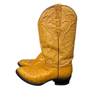 Montenegro Mens Limited Edition Ostrich Leather Western Boots US Size 8.5