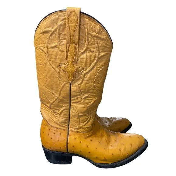 Montenegro Mens Limited Edition Ostrich Leather Western Boots US Size 8.5