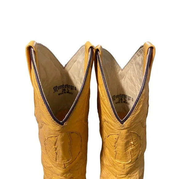 Montenegro Mens Limited Edition Ostrich Leather Western Boots US Size 8.5