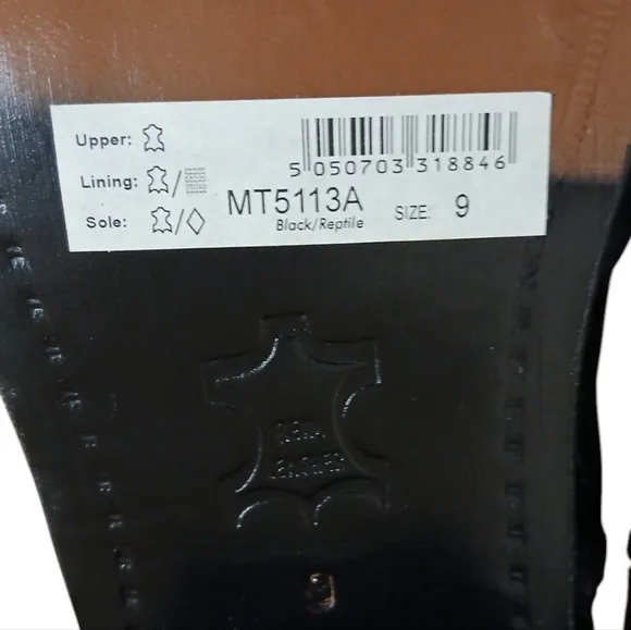 Monticatini Black Leather Ankle Boots  Women's Block Heel Booties size 10.5