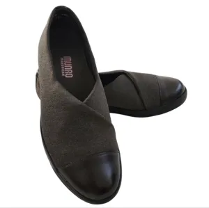 Munro American Womens Plum Grey Stretch Fabric Slip-On Comfort Shoe Corpcore 7½W