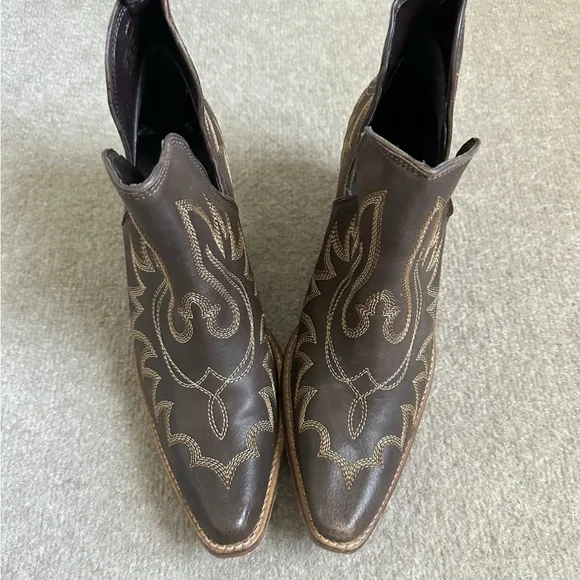 Myra ALBA Roja Western Ankle Boots Coffee ~ 10