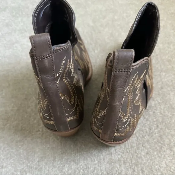 Myra ALBA Roja Western Ankle Boots Coffee ~ 10