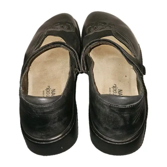 Naot Bluegill Black Smooth &amp; Nubuck Leather  Mary Jane Shoes Sz US 10/EU 41