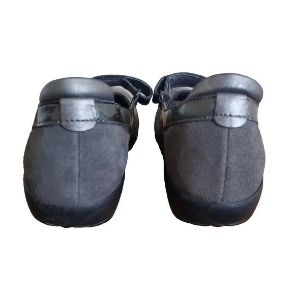 NAOT Women's Kirei Mary Jane Shoes Gray Leather Suede Size 10 EUR 41