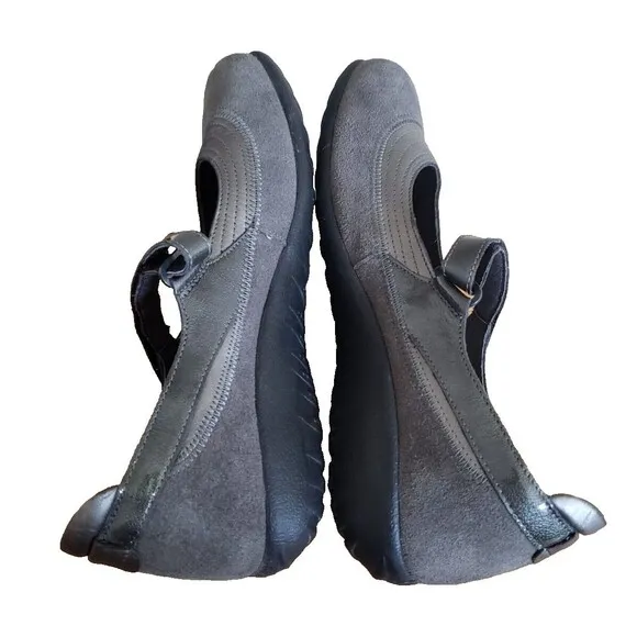 NAOT Women's Kirei Mary Jane Shoes Gray Leather Suede Size 10 EUR 41