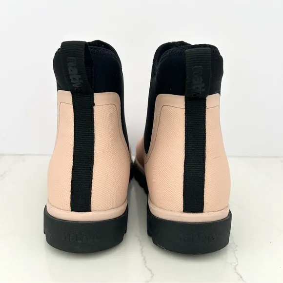 Native Ankle Rain Boots Bootie Shoe  Weather Mud Chelsea Pink NWOT Women Size 8*