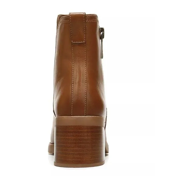 Naturalizer Emmy Block Heel Bootie in English Tea Leather