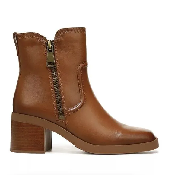 Naturalizer Emmy Block Heel Bootie in English Tea Leather