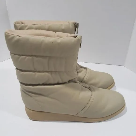 Naturalizer Front Zip Rain Ankle Puffer Boots 10