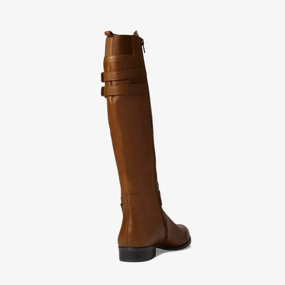Naturalizer Jessie Cinnamon Wide Calf Round Toe Knee High Leather Boots  8M  NIB