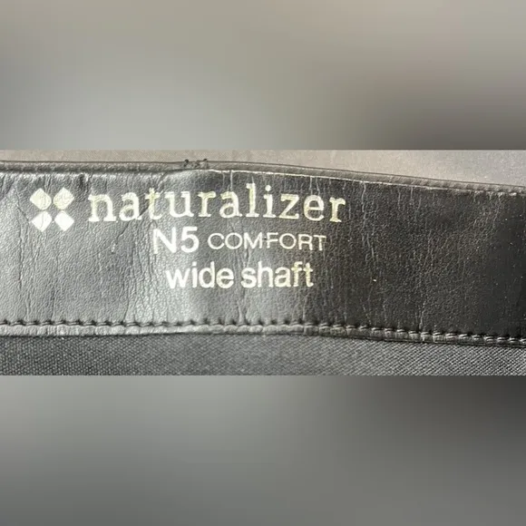 Naturalizer N5 Comfort Wide Calf Boot Knee High 90’s Studded 7 Black 4 in Heel