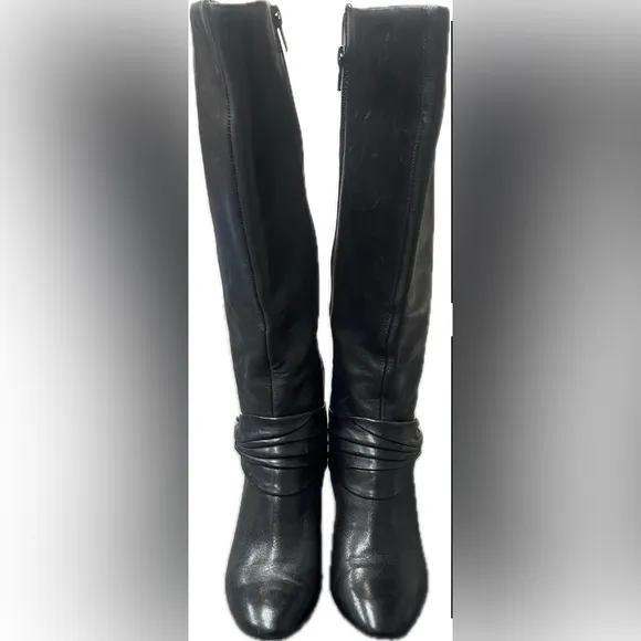 Naturalizer N5 Comfort Wide Calf Boot Knee High 90’s Studded 7 Black 4 in Heel