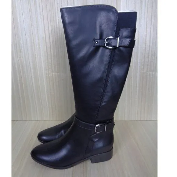Naturalizer Sahara Black Knee High Boots Faux‎ Leather Womens Size 5.5