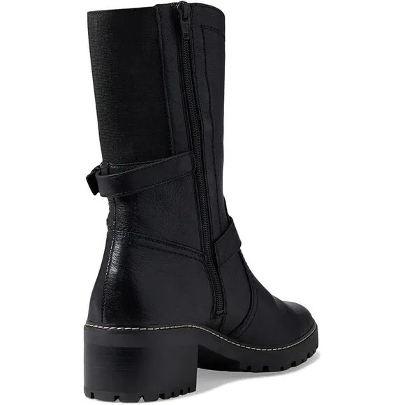 NATURALIZER TALON WOMENS LEATHER MOTORCYCLE MID-CALF BOOTS