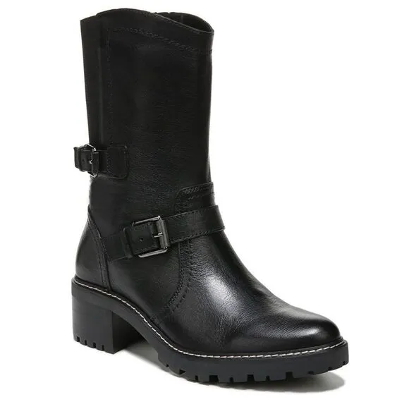 NATURALIZER TALON WOMENS LEATHER MOTORCYCLE MID-CALF BOOTS