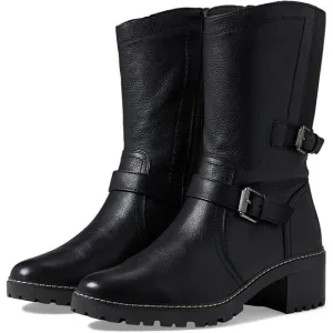 NATURALIZER TALON WOMENS LEATHER MOTORCYCLE MID-CALF BOOTS