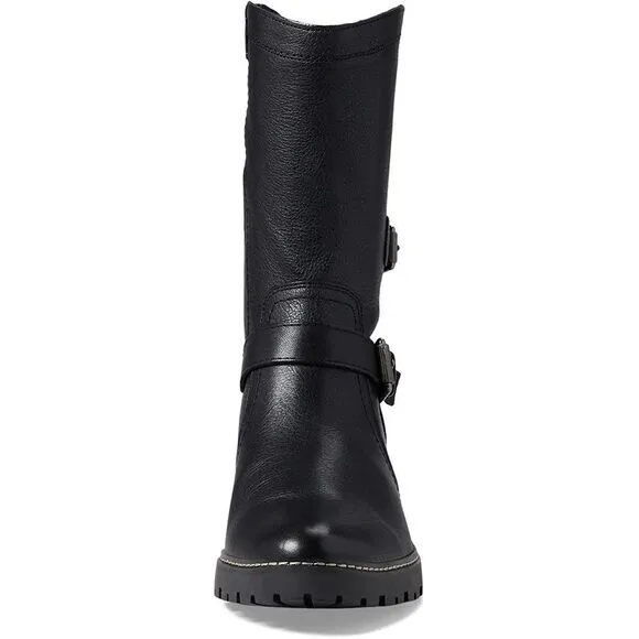 NATURALIZER TALON WOMENS LEATHER MOTORCYCLE MID-CALF BOOTS