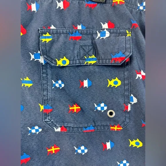 Nautical Flag Swim Trunk Yacht‎ Blue by Southern Tide XXL 6 In Inseam H15