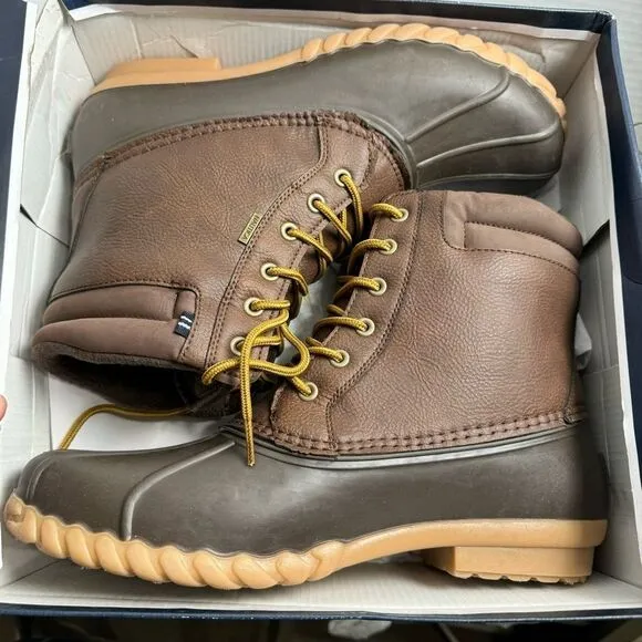 NAUTICA Mens Duck Boots Waterproof Shell Insulated Snow &amp; Rain Size 12 NEW H53