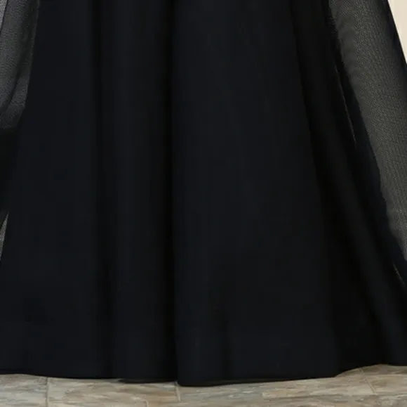 Navy blue beaded semi open back gown