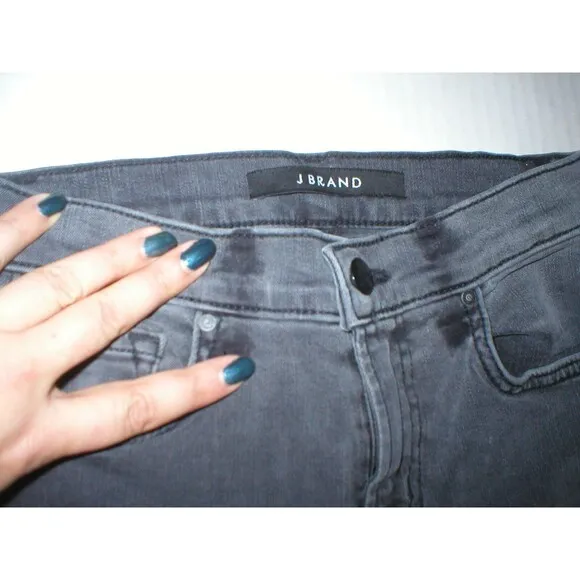 New $228 J Brand Jeans Bree Dark Gray Skinny Night Bird 24 Womens Crop High