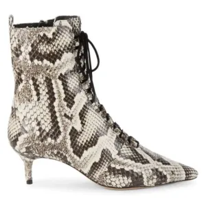 NEW ALEXANDRE BIRMAN Millen Python Snakeskin Kitten Heel Ankle Boots Booties 39