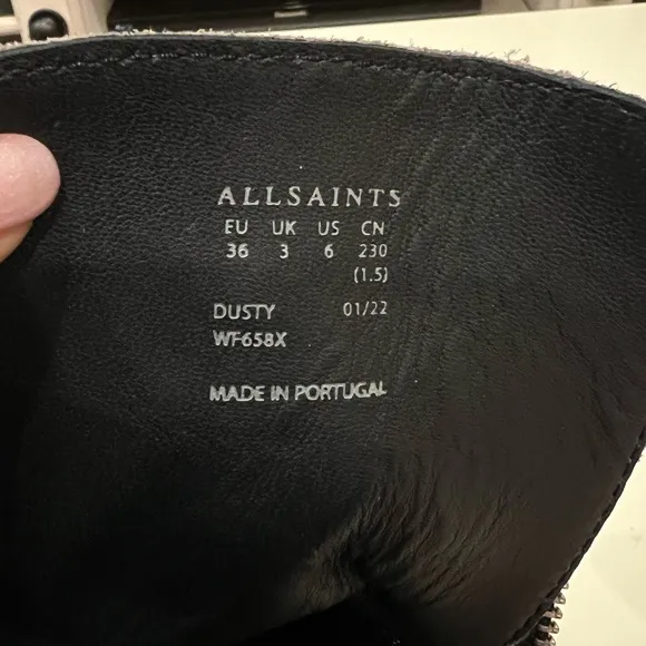 New All Saints Dusty Suede Combat Boots