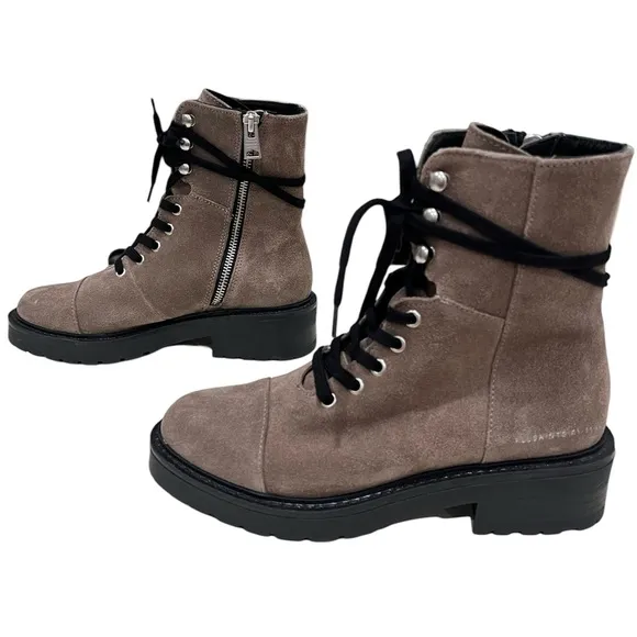 New All Saints Dusty Suede Combat Boots